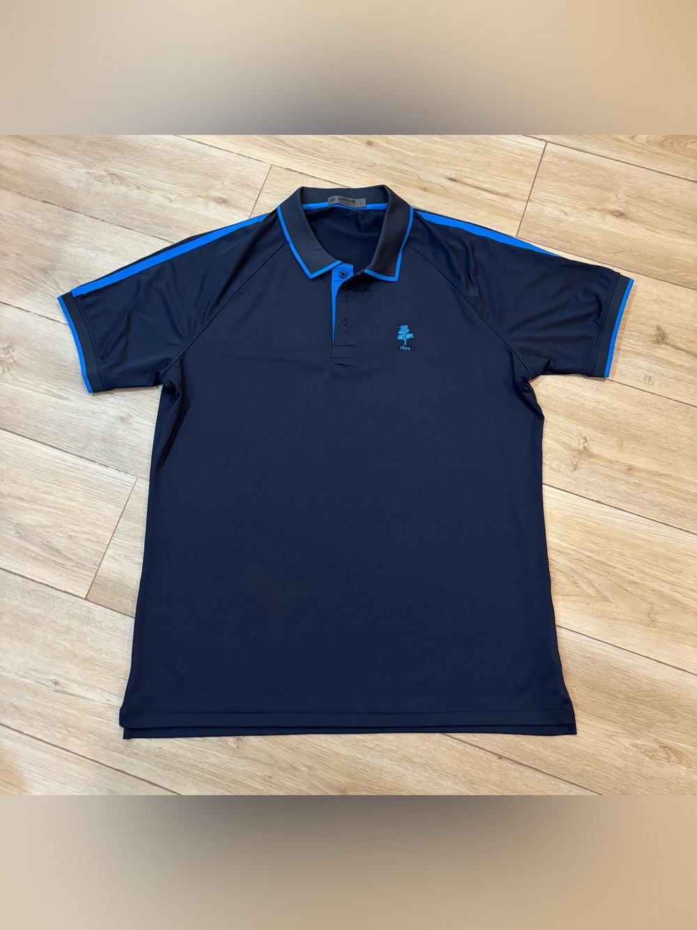 G/FORE Polo Shirt L Large Navy Blue Solid Performance Weston Golf Club MA